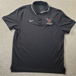 Nike Shirt Men's Large Black Lacrosse Polo Stretch Golf Athleisure Pullover